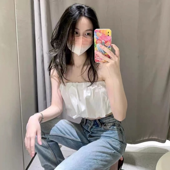 Brand new  POPLIN BALLOON TOP WHITE | 4886/082 SIZE S - Picture 6 of 6